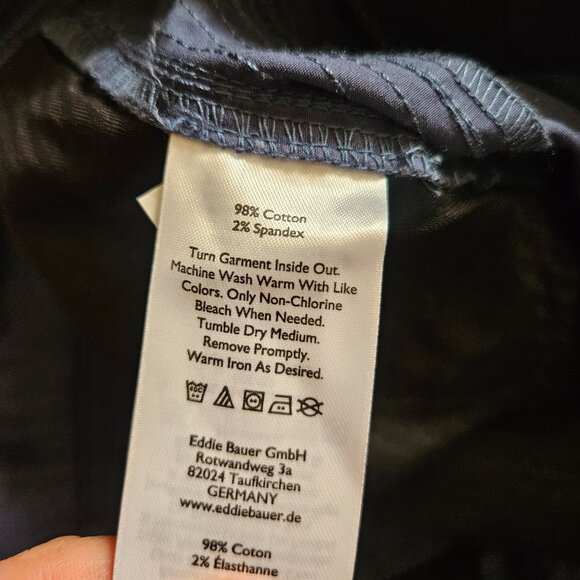 NWT Eddie Bauer Aspire Chino Womens Shorts SZ 10 Blue Slightly Curvy Hike Travel - Picture 7 of 10